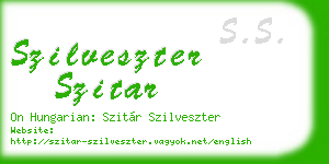 szilveszter szitar business card