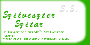 szilveszter szitar business card